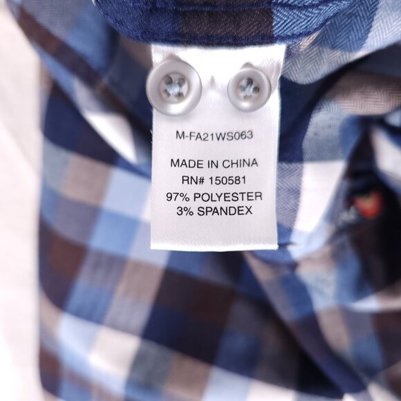 Flag & Anthem Madeflex Button Shirt Large Long Sleeve Roll Tab UPF Wicking - Picture 14 of 16